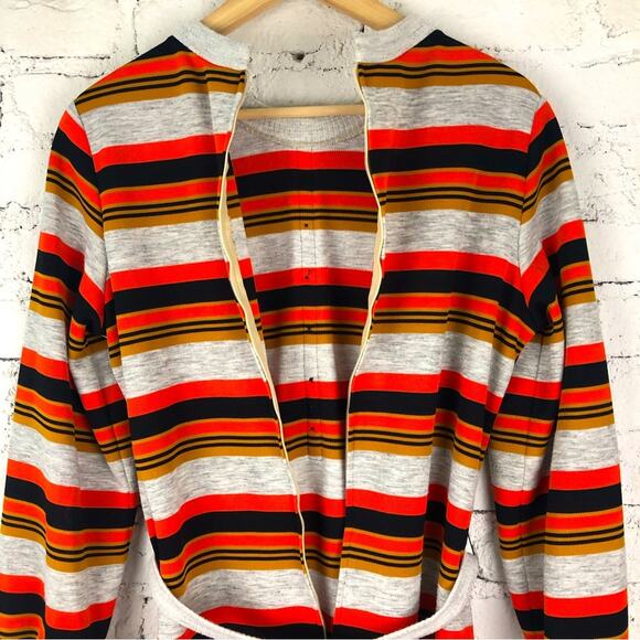 Vintage Kay Windsor Orange Gold Striped Dress - Picture 6 of 10